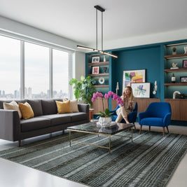 Midnight Reclaim | Hand-Loom Pet Yarn Rug