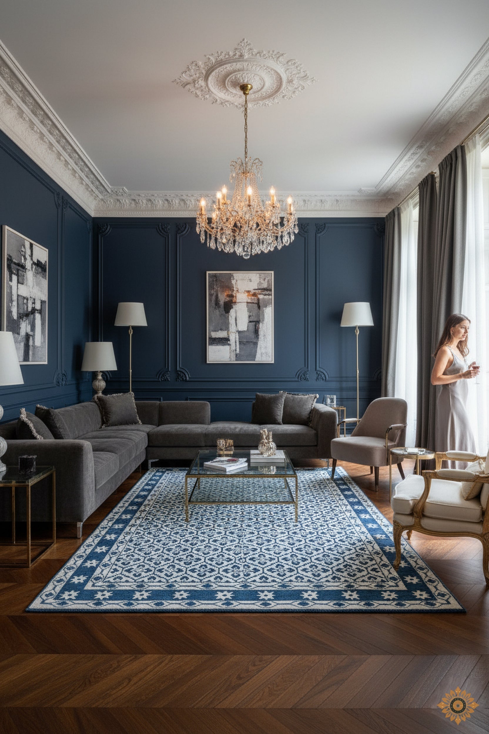 Aegena Damask | Hand-Tufted Woolen Rug