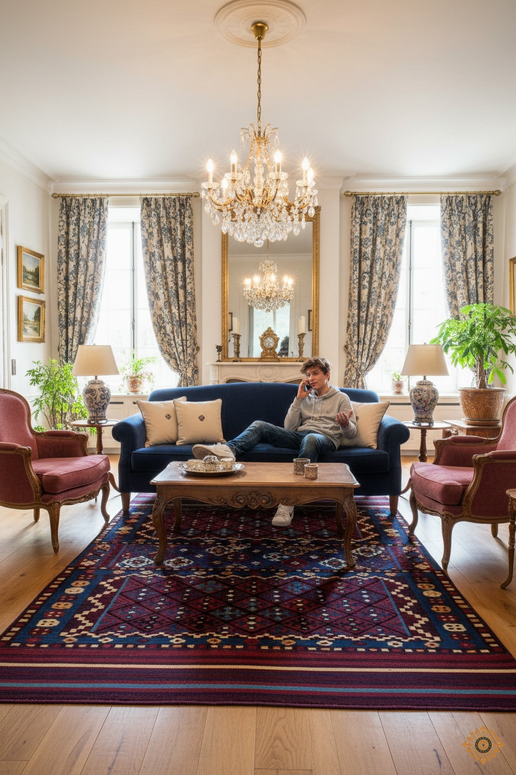 Midnight Mosaic | Fusion Weave (Hand-Tufted on Durrie)