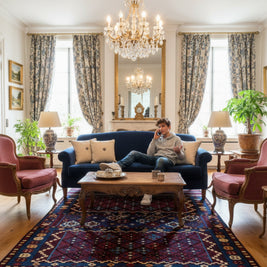 Midnight Mosaic | Fusion Weave (Hand-Tufted on Durrie)