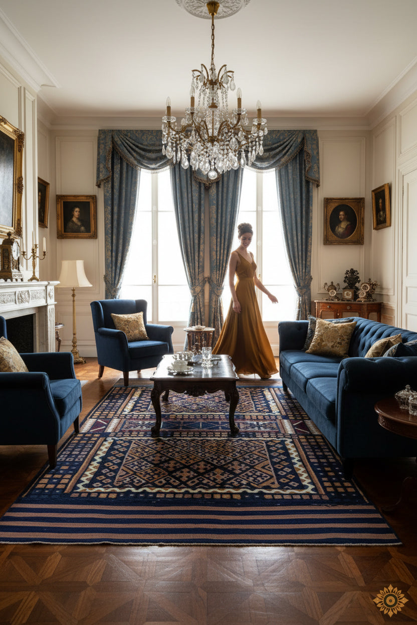 Garnet Dusk | Fusion Weave (Hand-Tufted on Durrie)