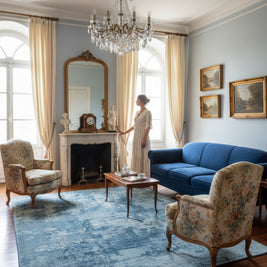 Sapphire Wash | Hand-Loom Printed Viscose Rug