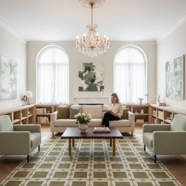 Veridian Grid | Hand-Knotted New Zealand Wool Rug