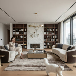 Mocha Dusk | Hand-Loom Printed Viscose Rug