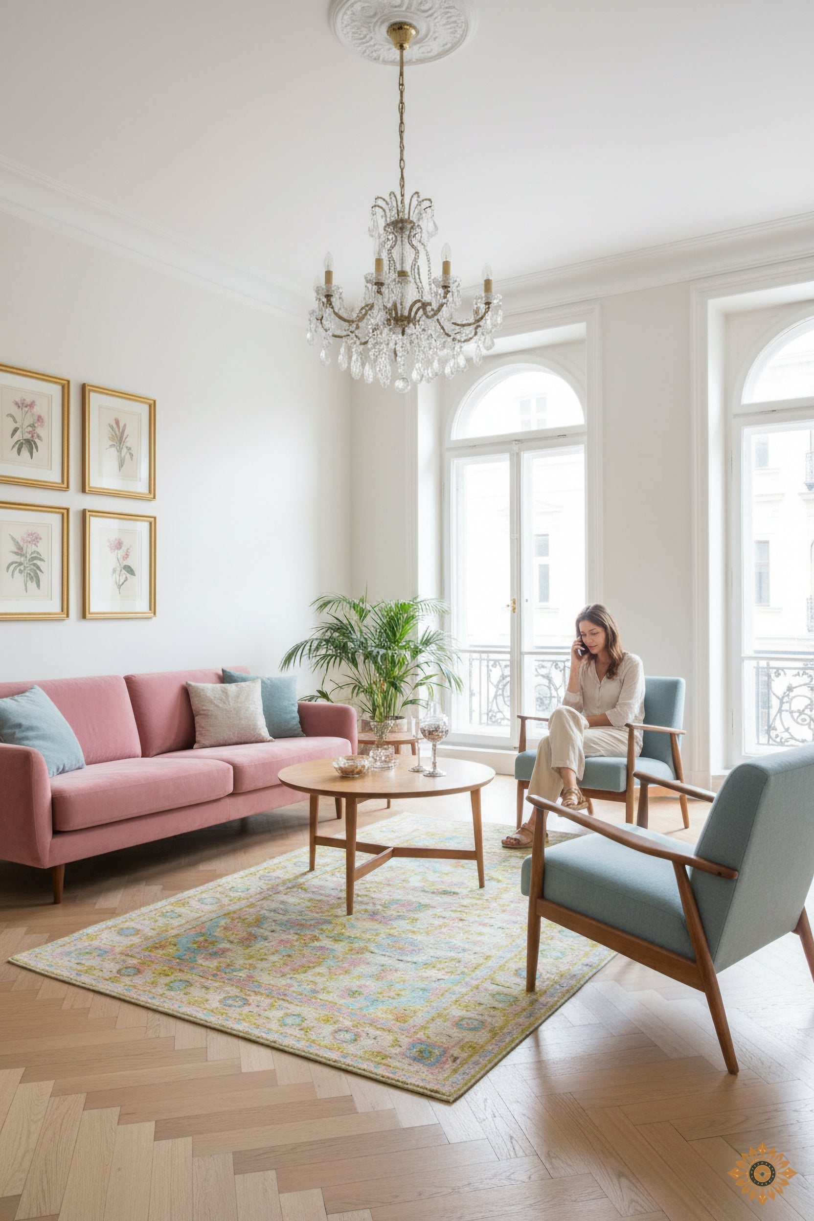 Pastel Garden | Hand-Knotted Handcarded Wool Rug