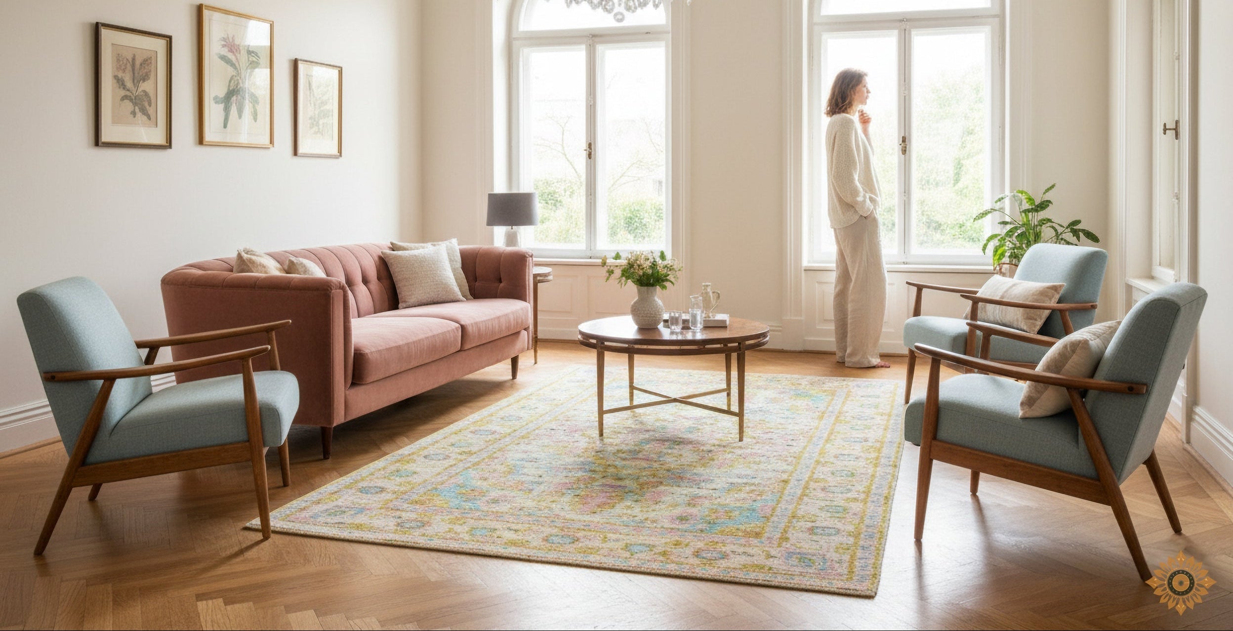 Pastel Garden | Hand-Knotted Handcarded Wool Rug