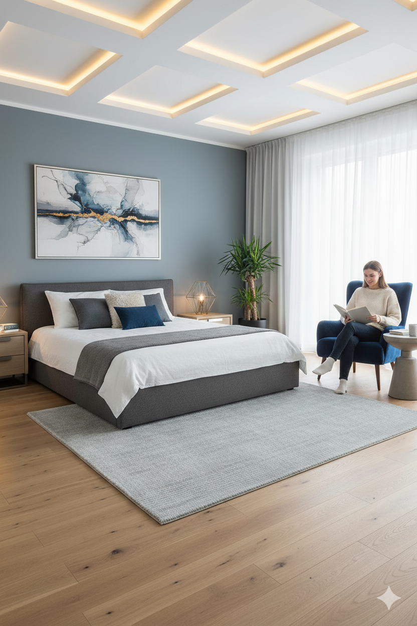 Textured Grey Solid Hand-Loom Viscose Handmade Rug for Bedroom