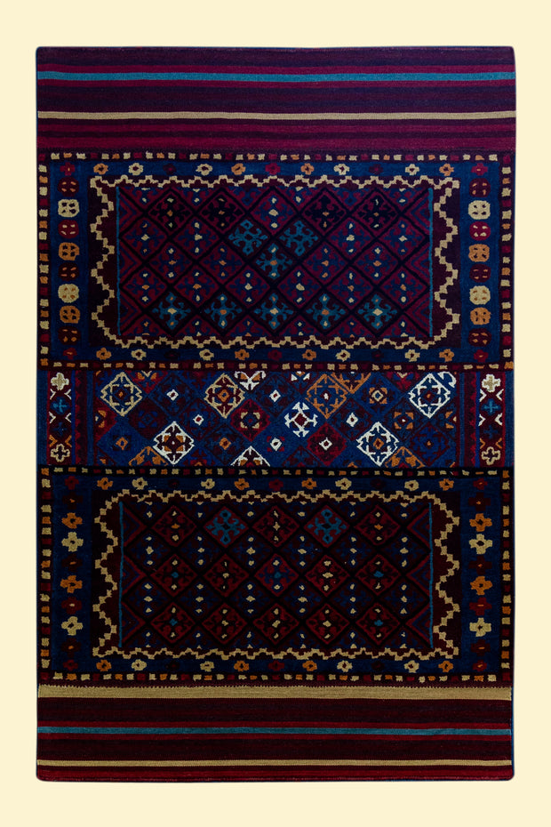 Midnight Mosaic | Fusion Weave (Hand-Tufted on Durrie)