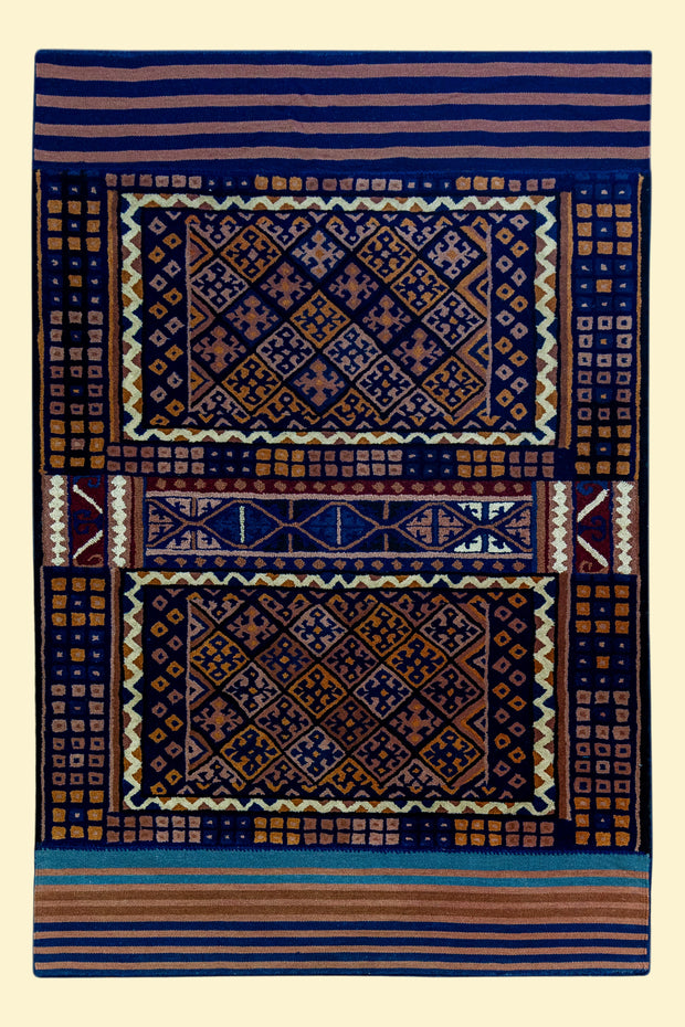 Garnet Dusk | Fusion Weave (Hand-Tufted on Durrie)