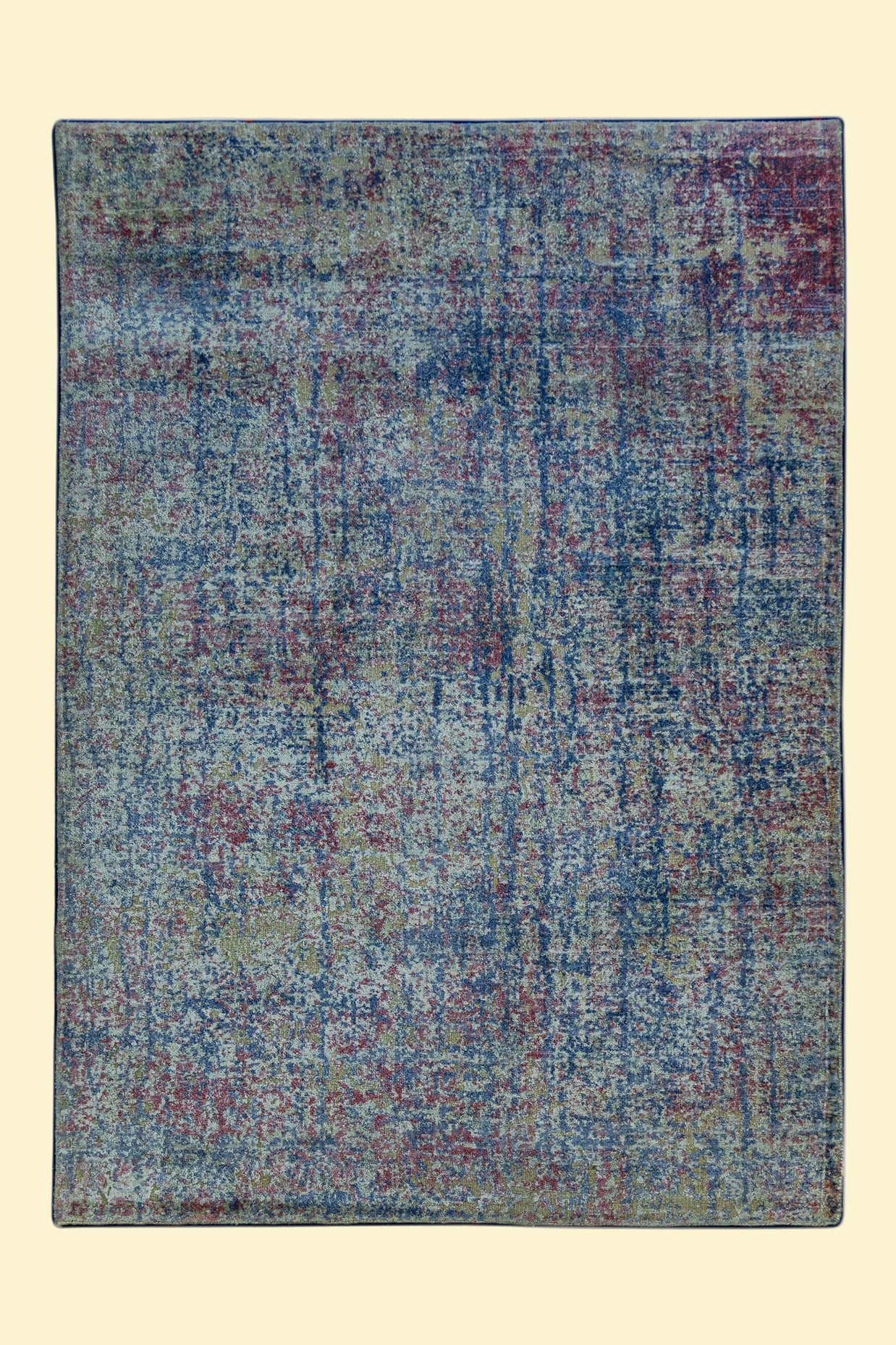 Patina Blue | Hand-Loom Printed Viscose Rug