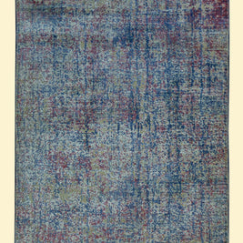 Patina Blue | Hand-Loom Printed Viscose Rug