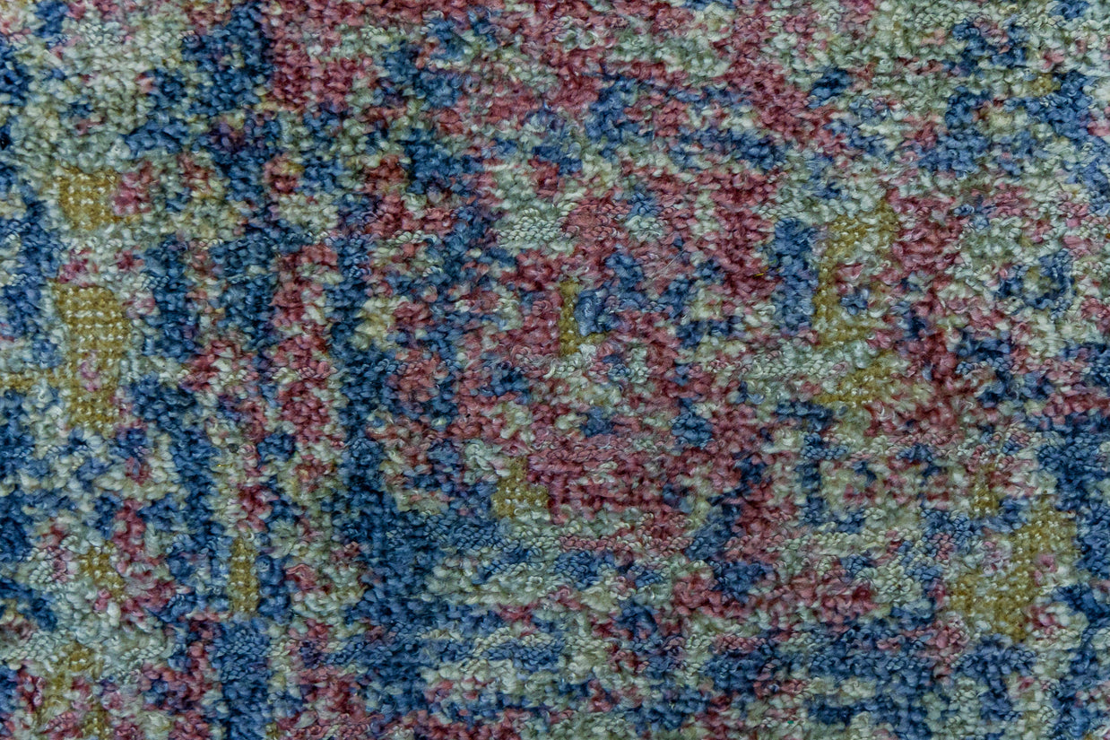 Patina Blue | Hand-Loom Printed Viscose Rug