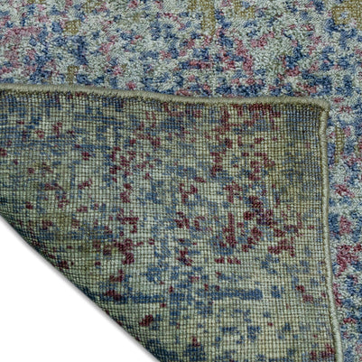 Patina Blue | Hand-Loom Printed Viscose Rug
