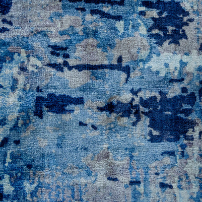 Indigo Flow | Hand-Loom Printed Viscose Rug