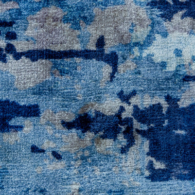 Indigo Flow | Hand-Loom Printed Viscose Rug