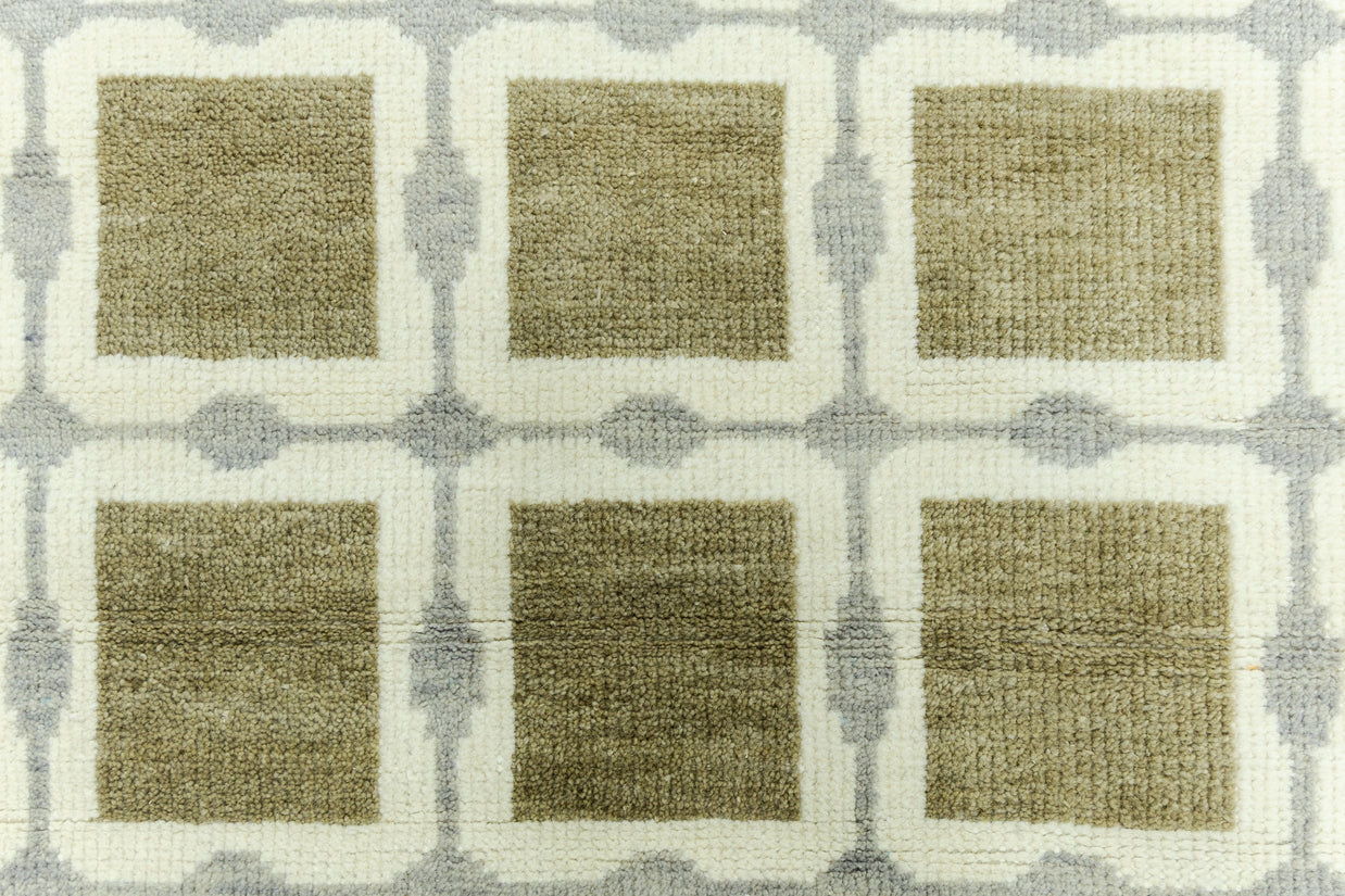 Veridian Grid | Hand-Knotted New Zealand Wool Rug