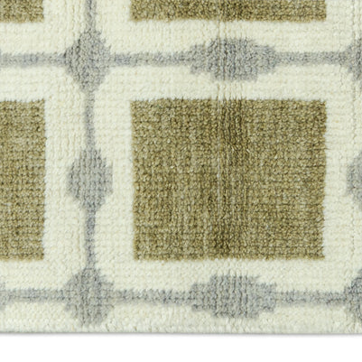 Veridian Grid | Hand-Knotted New Zealand Wool Rug