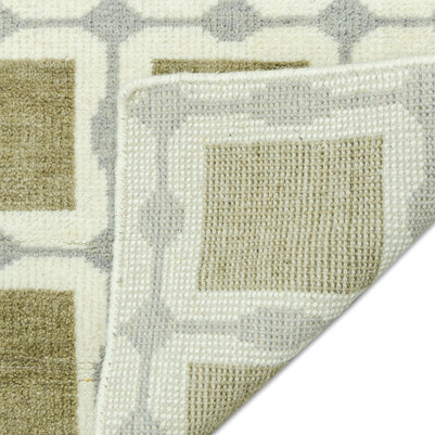 Veridian Grid | Hand-Knotted New Zealand Wool Rug