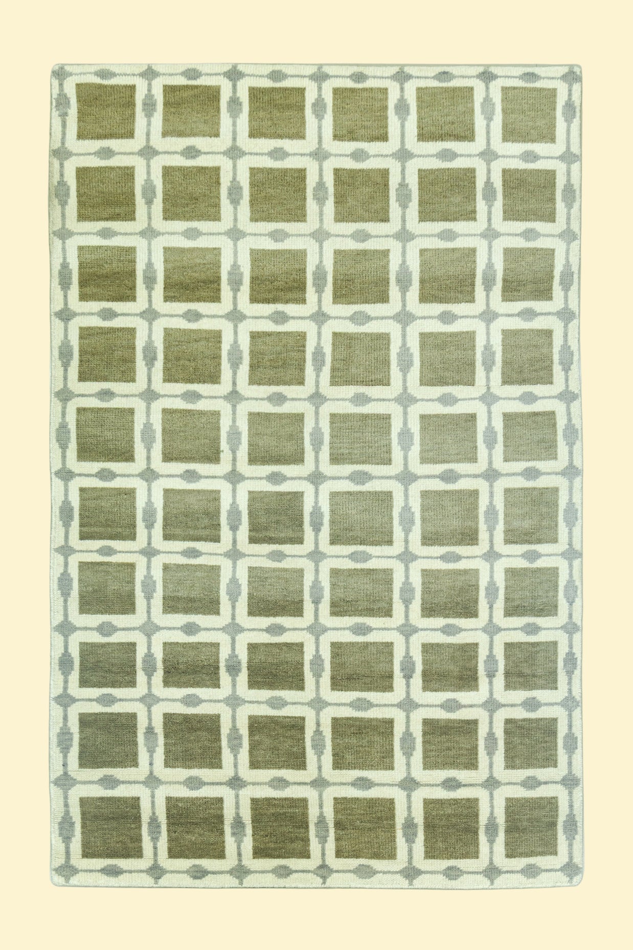 Veridian Grid | Hand-Knotted New Zealand Wool Rug