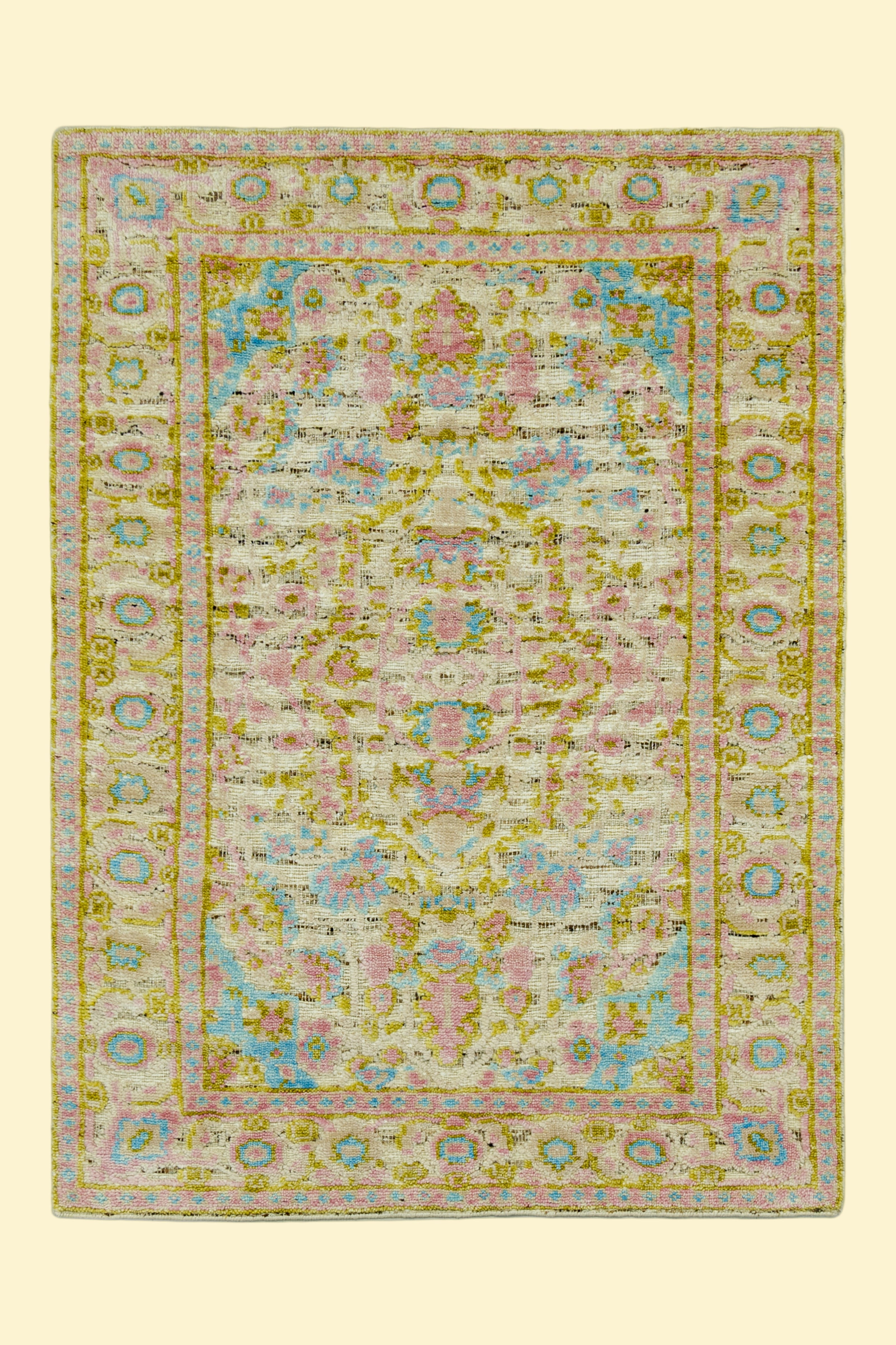 Pastel Garden | Hand-Knotted Handcarded Wool Rug