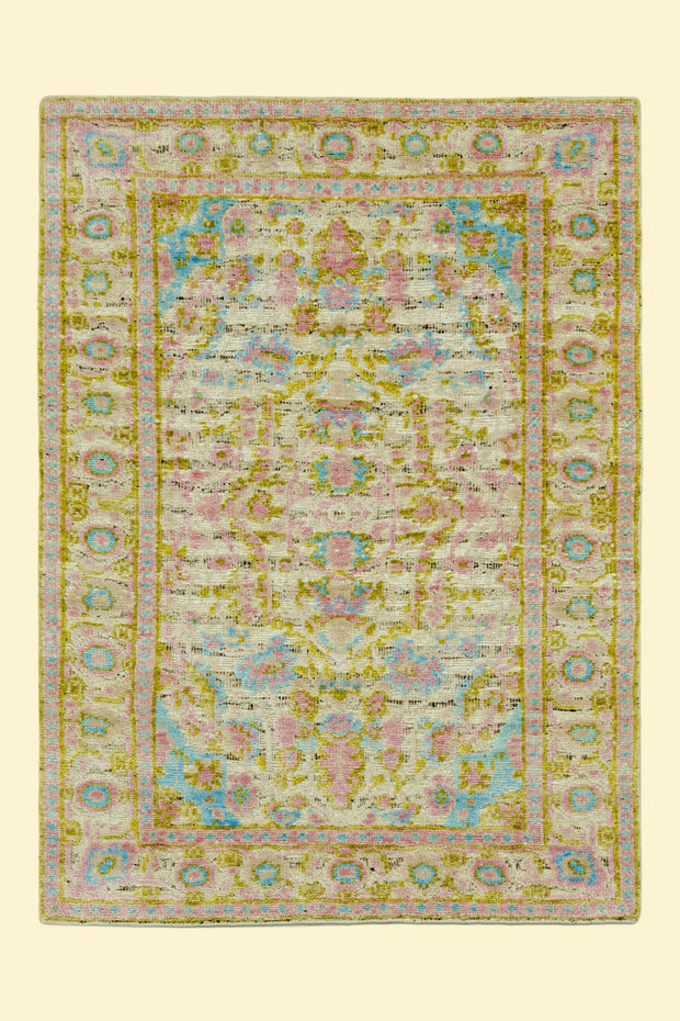 Pastel Garden | Hand-Knotted Handcarded Wool Rug