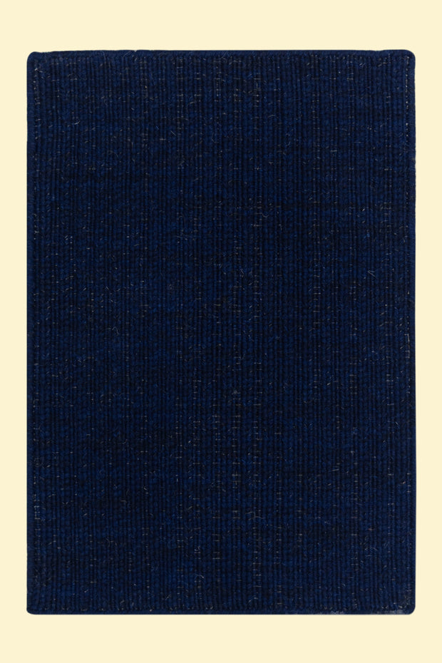 Navy Blue Texture Hand-Woven Soumak woolen rug for bed rooms, offices, and dining spaces. 