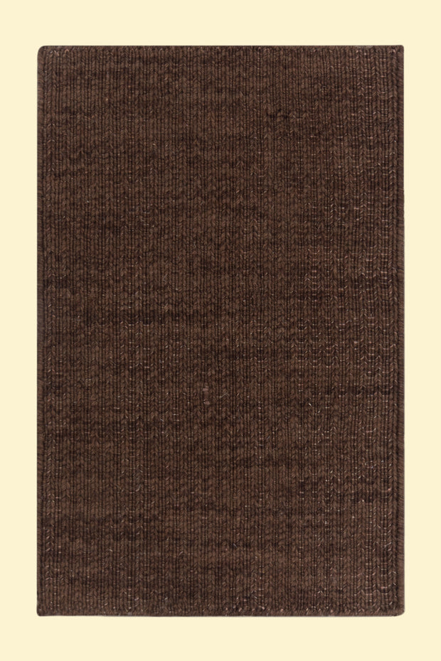 Brown Texture Hand-Woven Soumak woolen rug for bed rooms, offices, and dining spaces. 