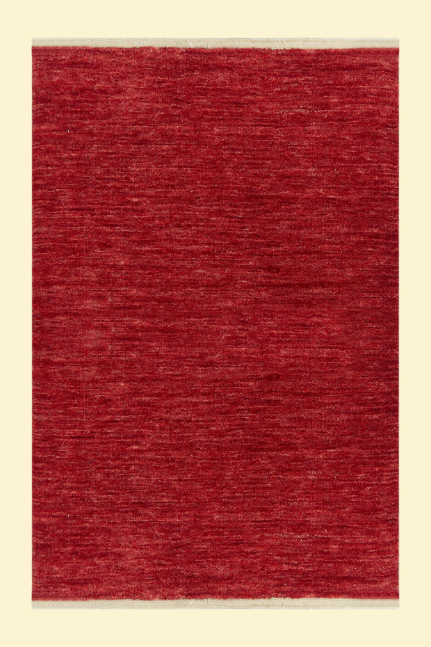 Red Textured Hand-Loom Woolen Handmade Rug for Master Bedroom, Offices and Dining Room